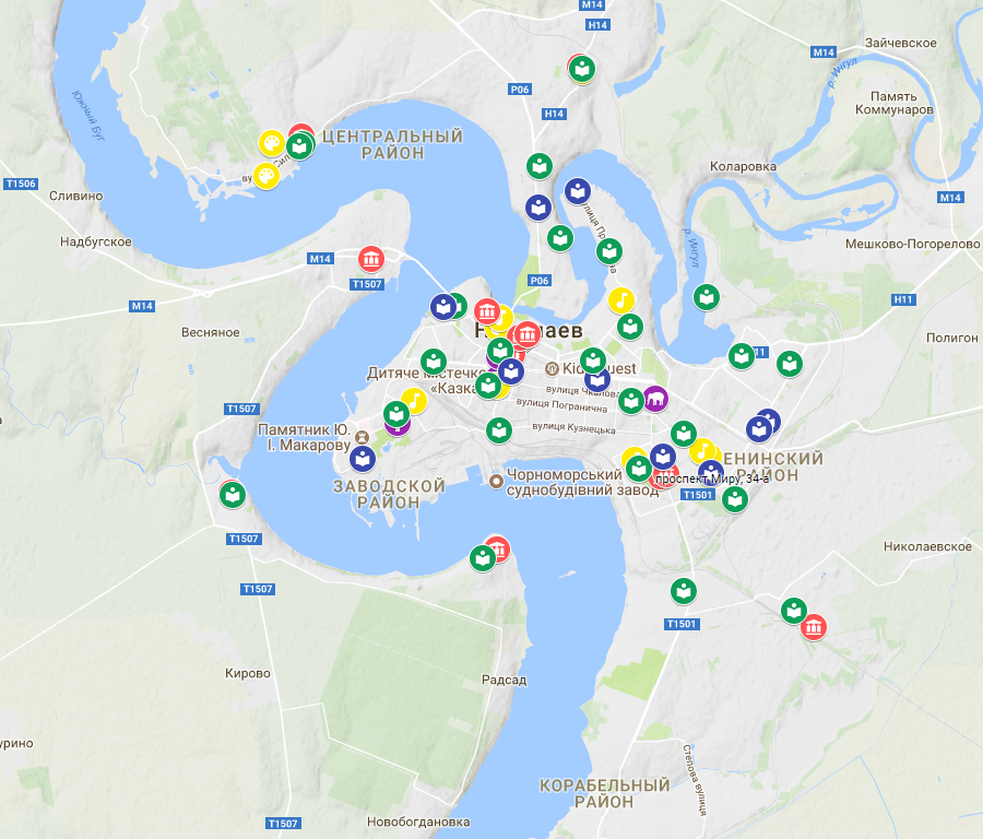 Інтерактивна мапа закладів культури міста